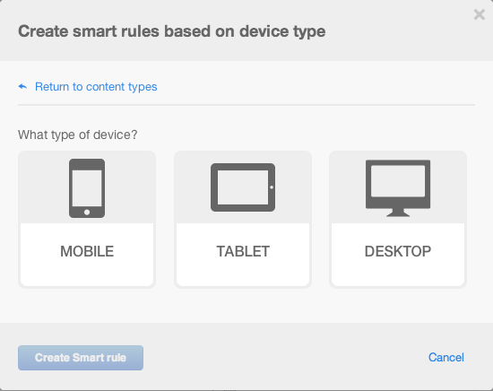 ejemplo de smart rules basadas en tipo de dispositivo