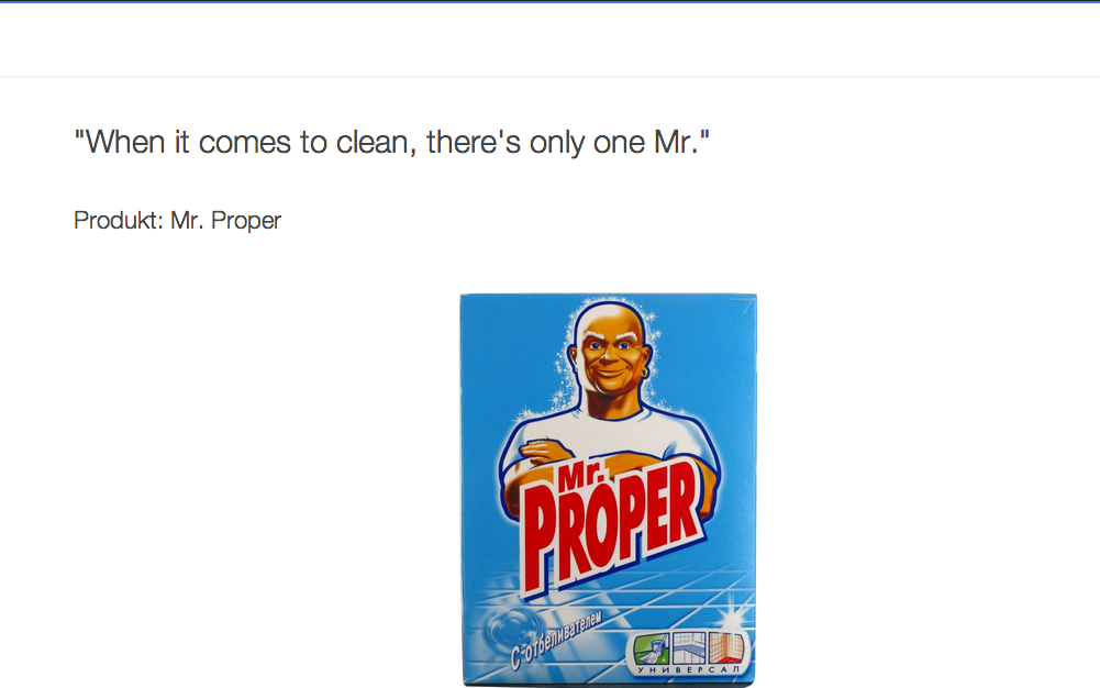 Mr Clean, ejemplo de contenido inteligente en web