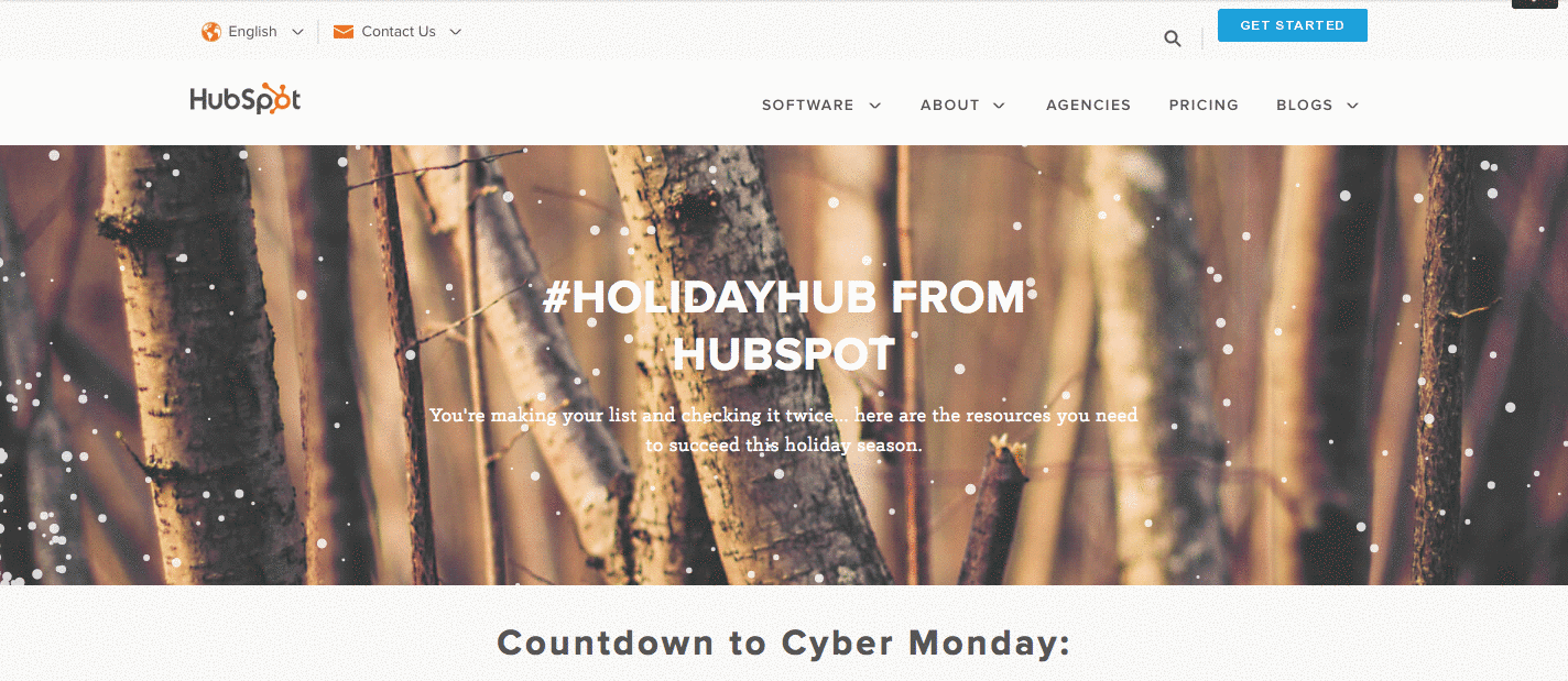Publicidad navideña de HubSpot: HolidayHub