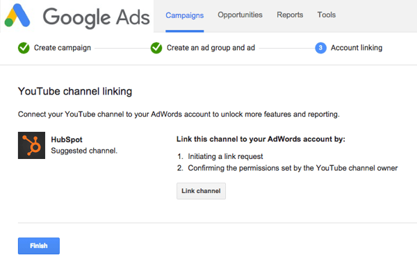 Cómo hacer una campaña de publicidad de YouTube: vincula tu cuenta de Ads con YouTube