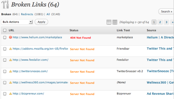 Plugin de WordPress para revisión de enlaces: Broken Link Checker
