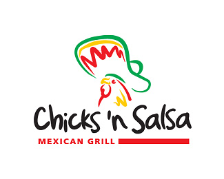 Ejemplo de logo de creativo de Chicks' n Salsa