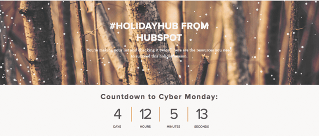 Ejemplo campaña de Navidad de HubSpot