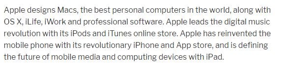 Misión empresarial de Apple