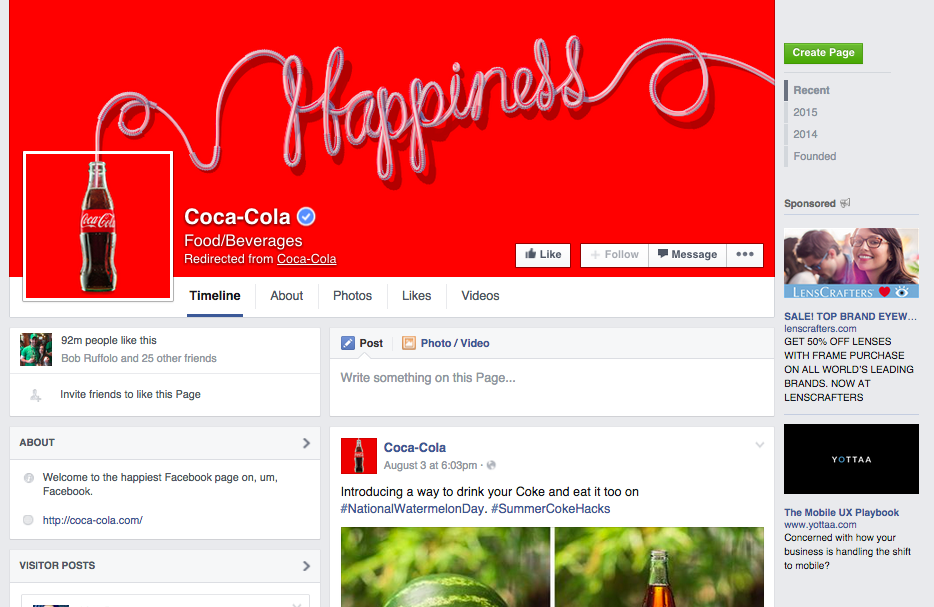 Ejemplo consistencia branding CocaCola