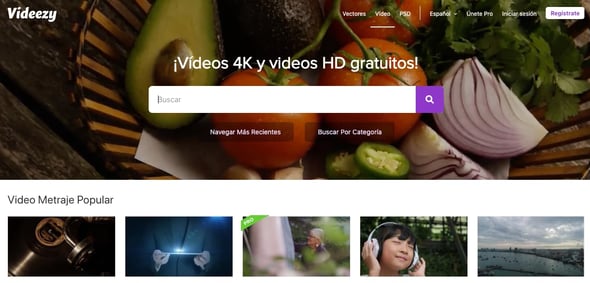 Fondos creativos de videos 4K y HD para páginas: Videezy