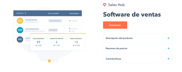 Herramientas de automatización de ventas: Sales Hub