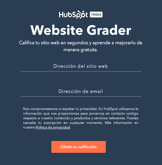 Cómo funciona Website Grader