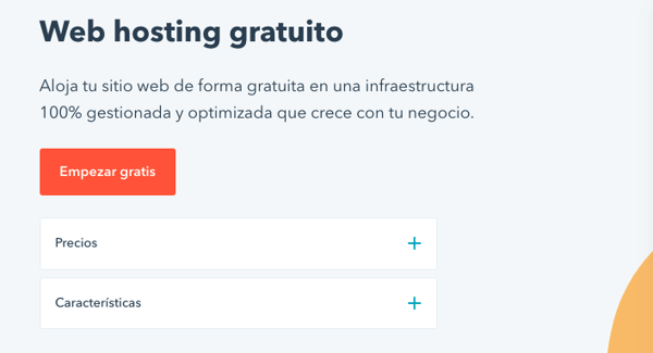 Web Hosting Gratuito de HubSpot