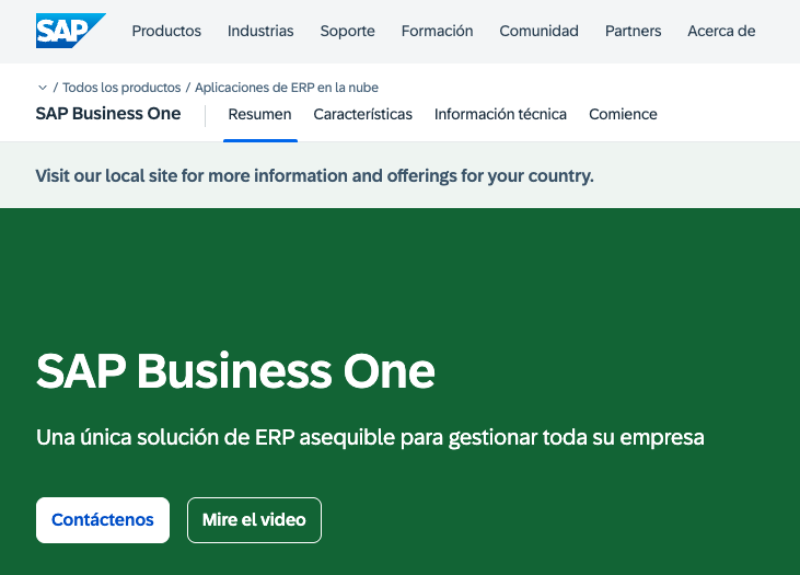 SAP business one - ES