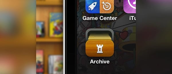 Una app de archivar que usa diseño esqueumórfico.