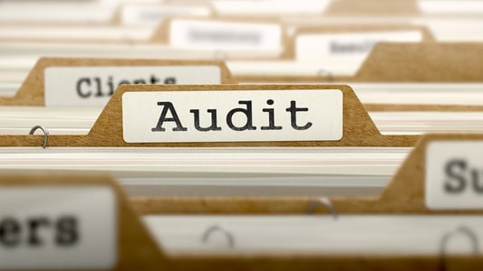 Audit Concept. Word on Folder Register of Card Index. Selective Focus.