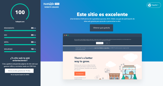 Website Grader con resultados