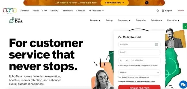 automatización del servicio de atención al cliente, Zoho