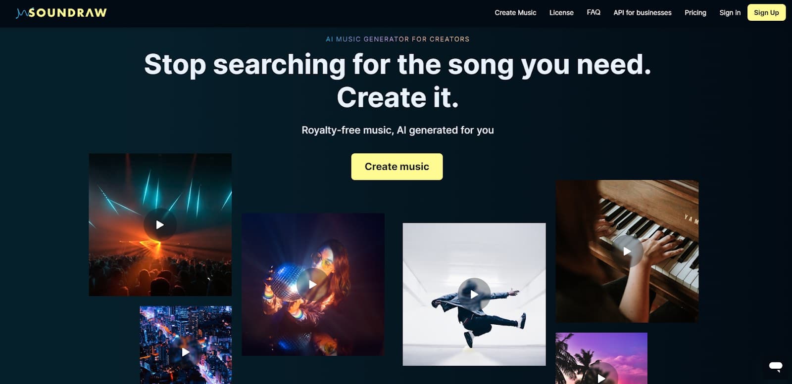Soundraw es una herramienta de IA generativa para crear música rápidamente