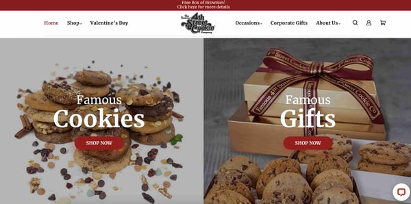 Ejemplos de sitios creados con WooCommerce: The Famous 4th Street Cookie Company