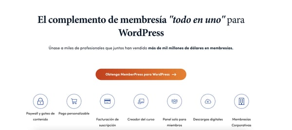 Plugins para una tienda online en WordPress: MemberPress