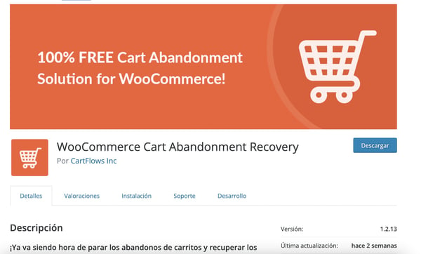 Plugins para una tienda online en WordPress: WooCommerce Cart Abandonment