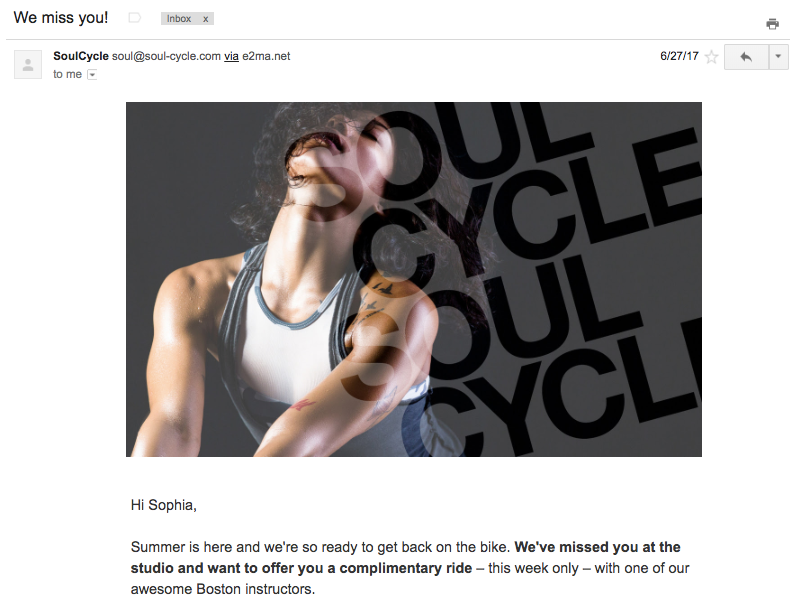correo electronico-soulcycle