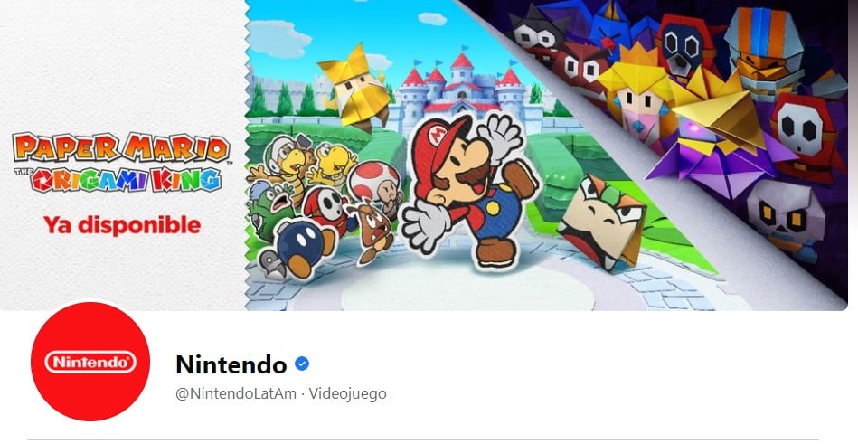 Portada de Facebook de la marca Nintendo