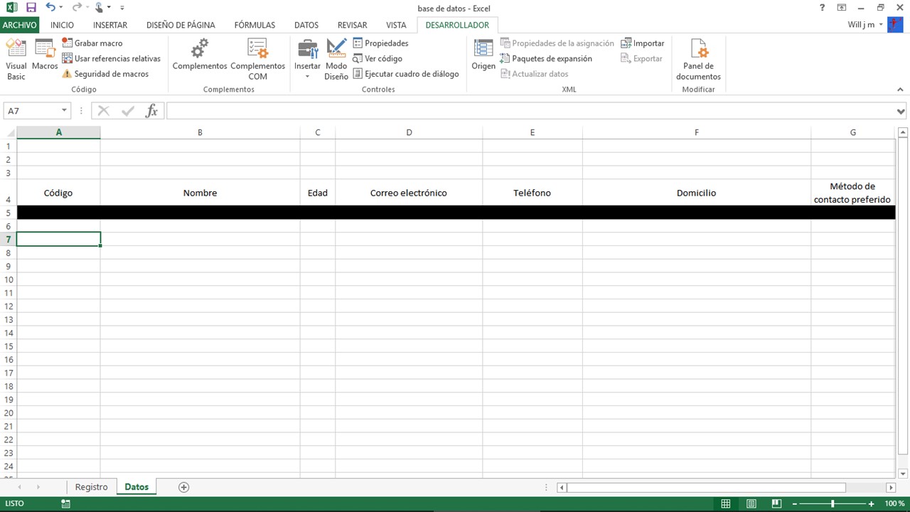 Paso a paso para hacer una base de datos en Excel