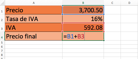 Cómo calcular el precio total de un producto con Excel