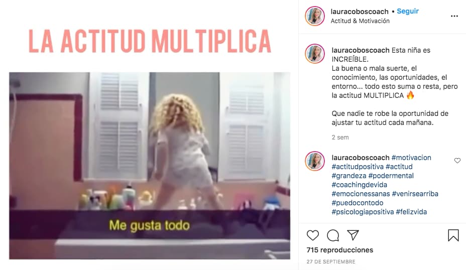 Consejos de videos de Instagram para marketeros: ejemplo de @lauracoboscoach