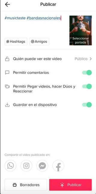 Cómo grabar un video en TikTok: establece la configuración de publicación