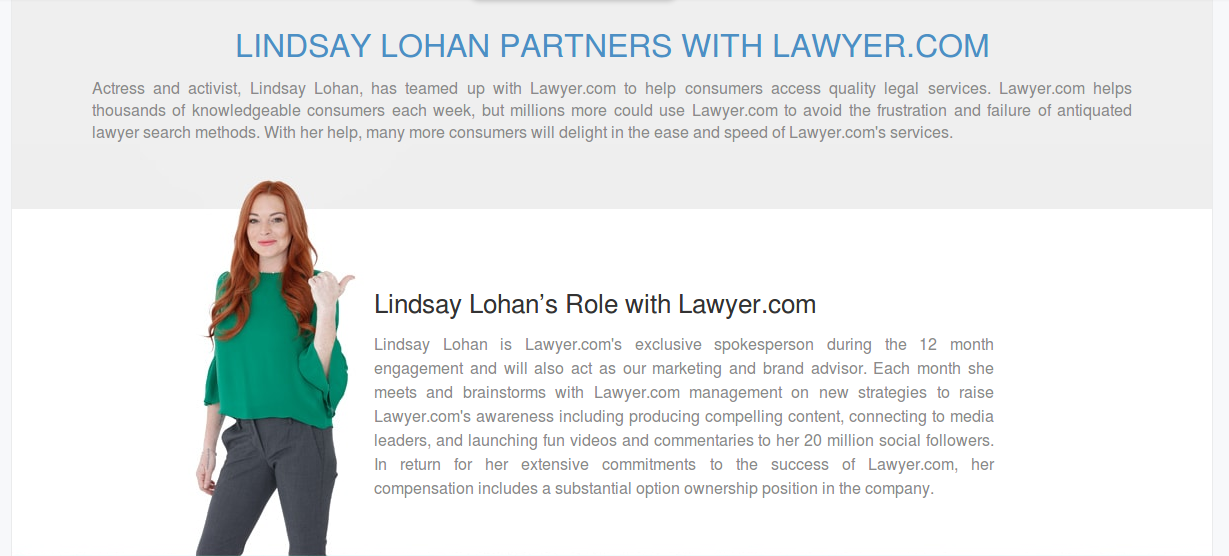 Lawyer y su estrategia de relaciones públicas con Lindsay Lohan como vocera