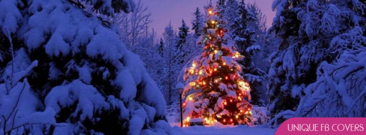Portada de Facebook con árbol de Navidad