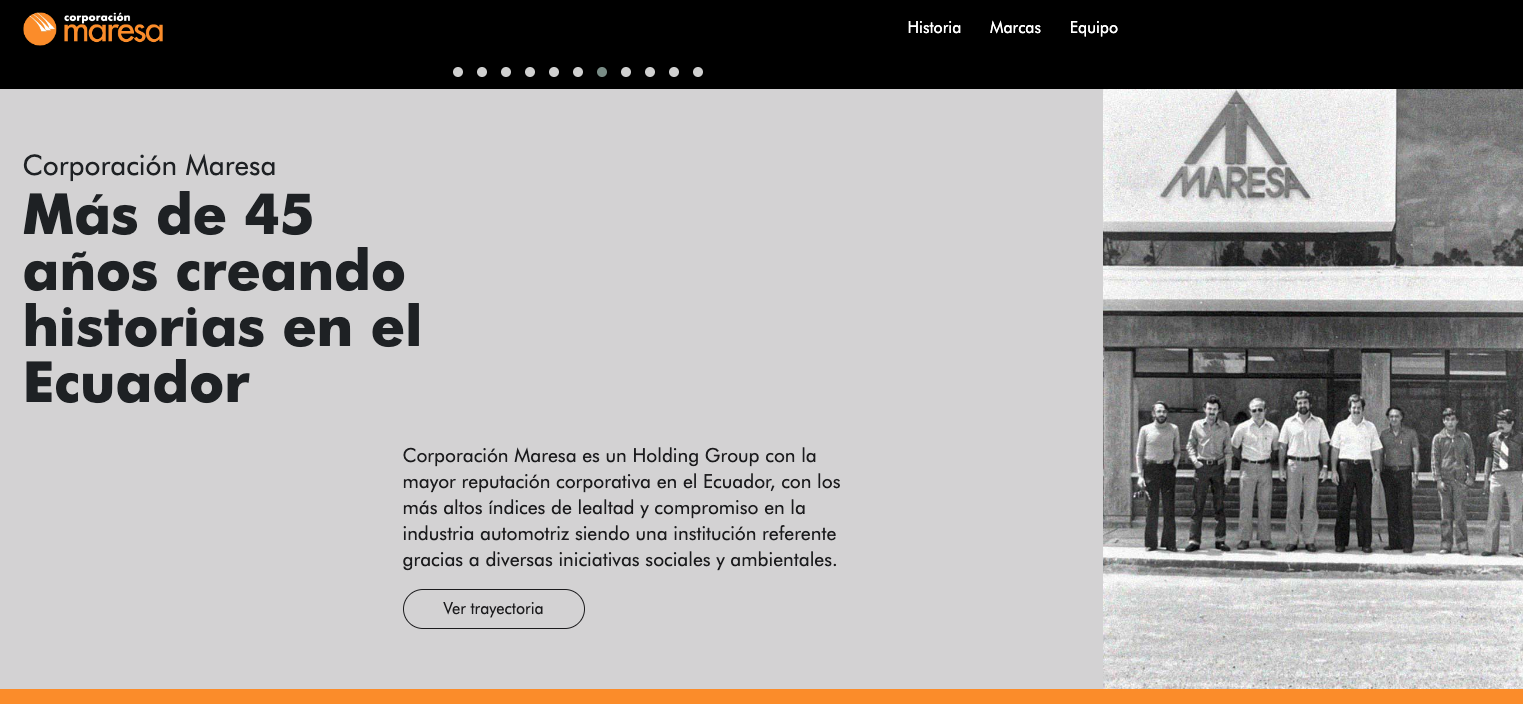 Sitios web creados con CMS Hub: corporación Maresa