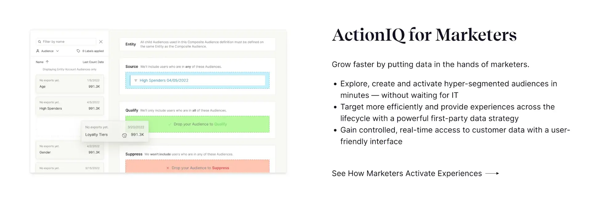 ai cdp: Captura de pantalla de ActionIQ