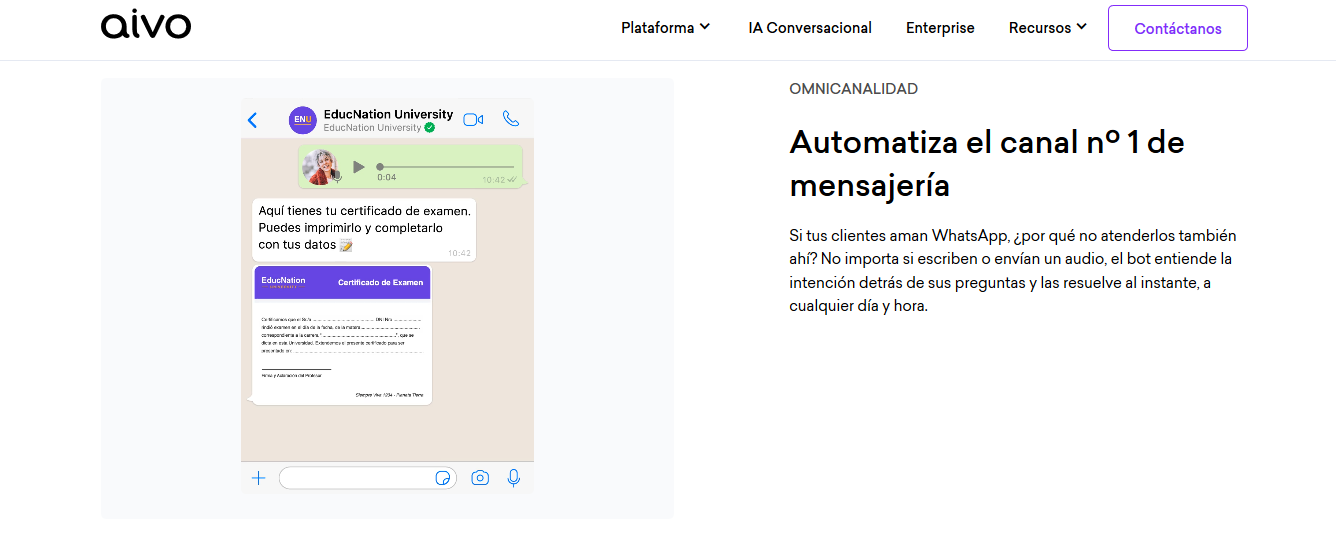 Aivo: Herramienta para hacer un WhatsApp bot