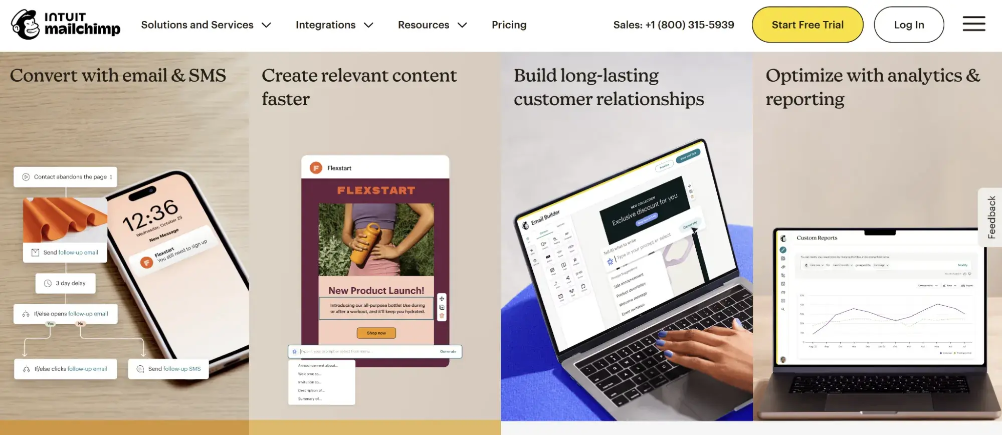 interfaz de usuario de email marketing de Mailchimp