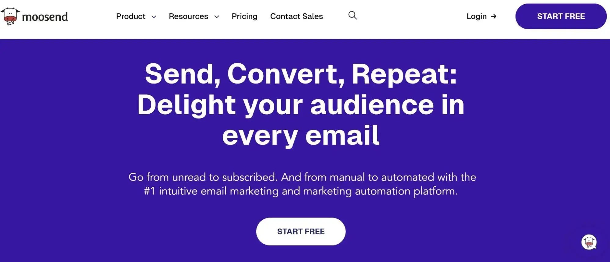 interfaz de usuario de email marketing de Moosend