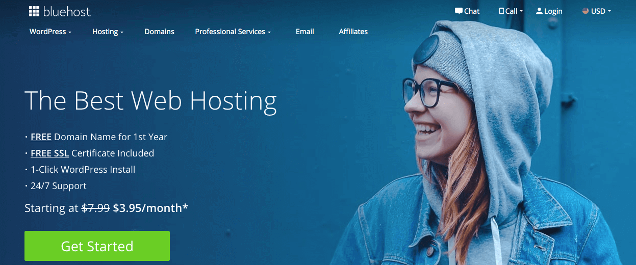 Bluehost, sitio de hosting