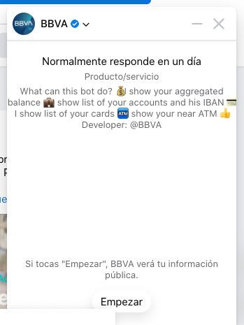 Bots para Facebook: ejemplo de BBVA España