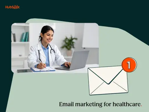 Doctor looking up email marketing for healthcare tools