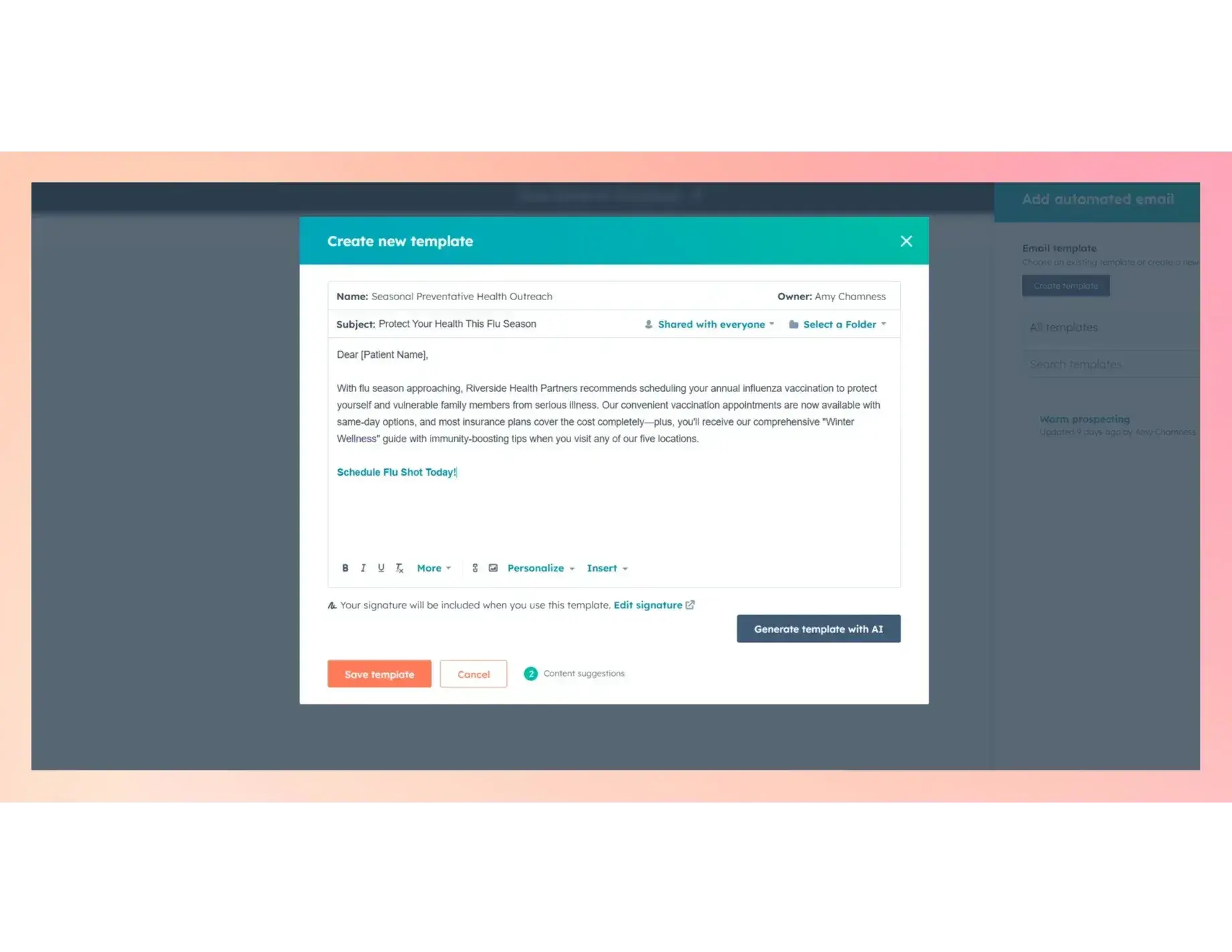 email marketing para el sector salud: Marketing Hub de HubSpot