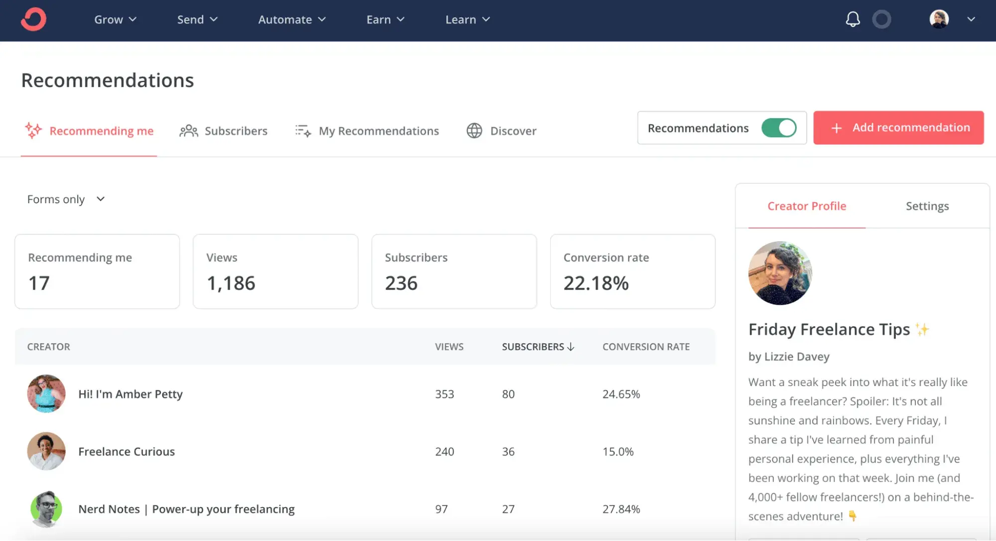captura de pantalla de la interfaz de usuario del software de email marketing de Kit para organización de eventos