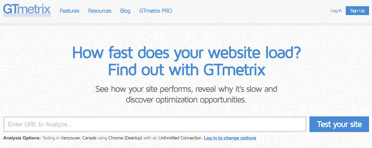 Herramientas para medir la velocidad de carga de páginas y sitios web: GTmetrix