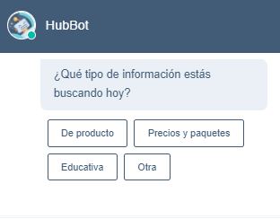 Chatbot de HubSpot: ¿qué tipo de información buscas?