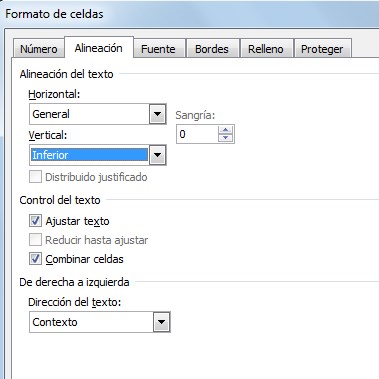 Cómo hacer un calendario en Excel sin plantillas: alineación inferior