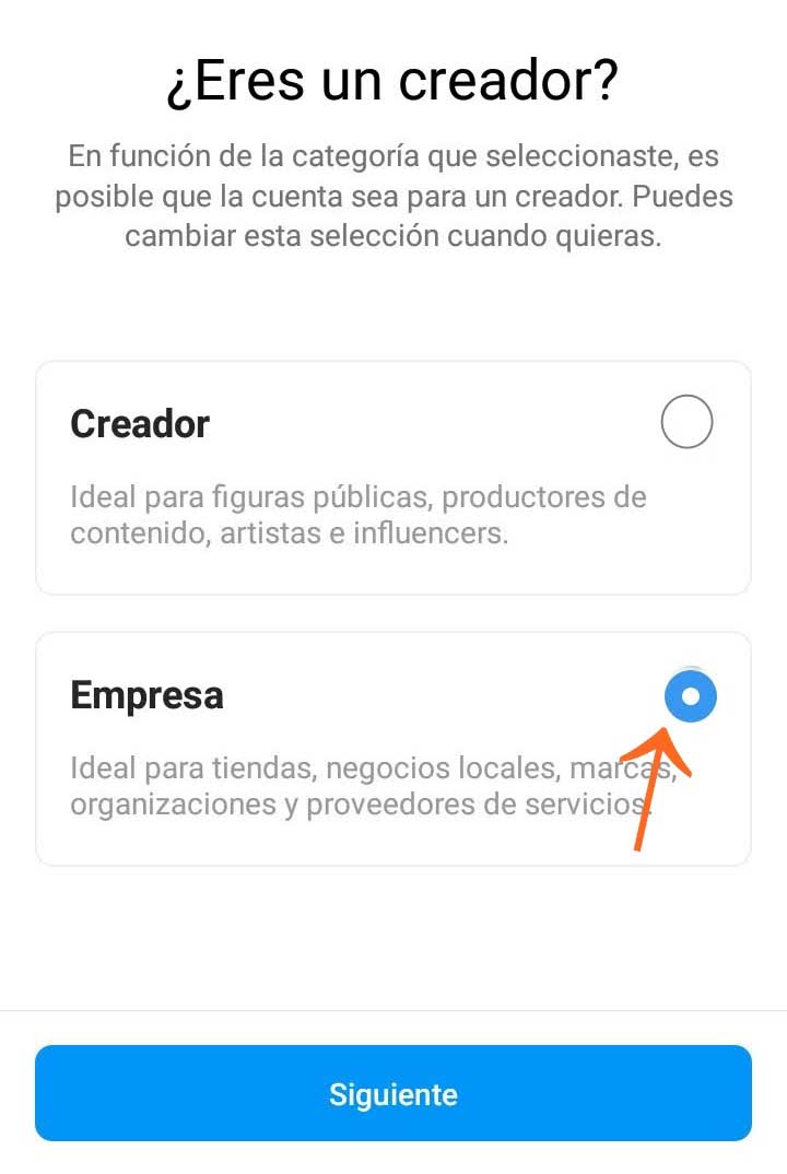 Configurar cuenta empresarial en Instagram para usar el administrador de anuncios