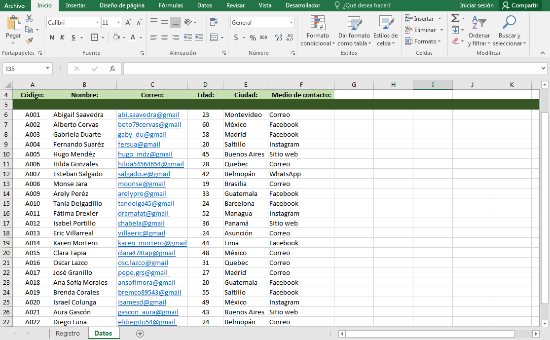 Como Crear Y Automatizar Una Base De Datos En Excel Para Calcular Los ...