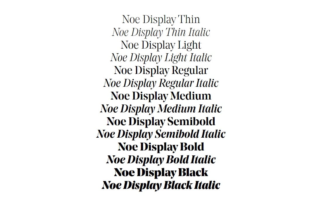 mejores tipografías para logos - ejemplos: Noe Display