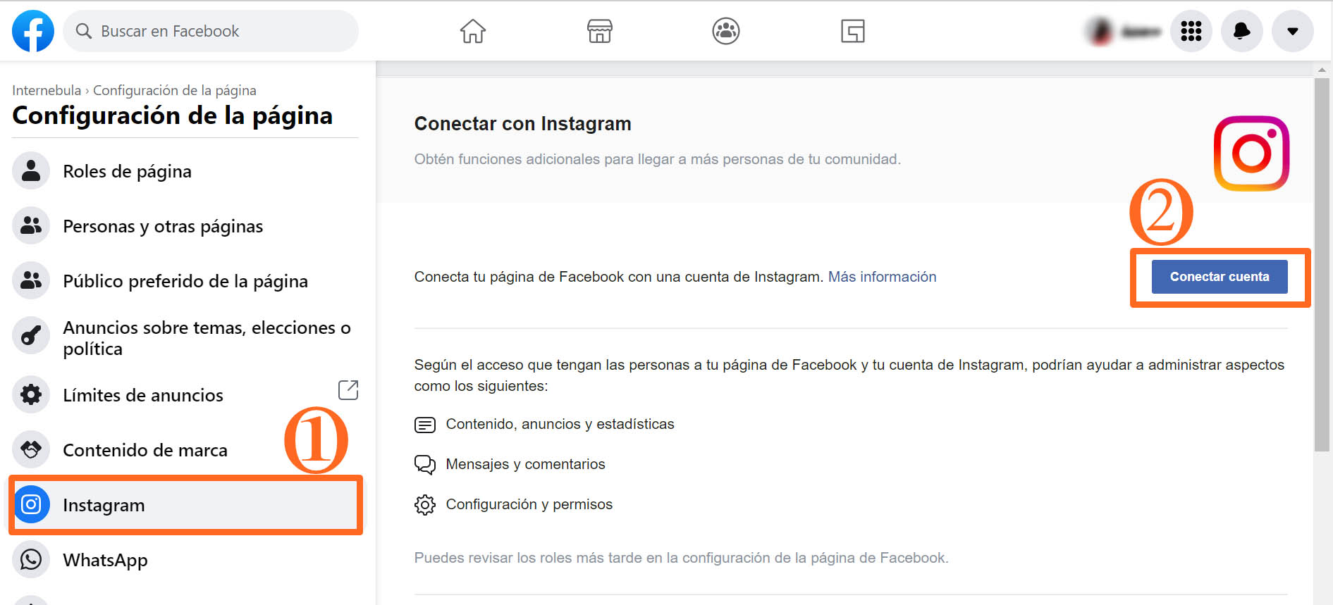 Sincroniza Instagram con Facebook para publicar anuncios 