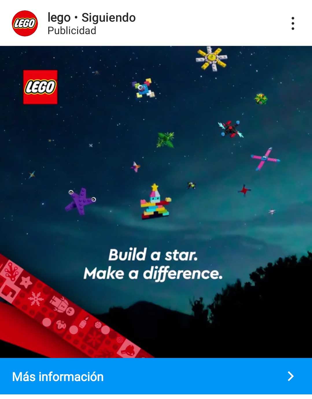 Ejemplo de publicidad en redes sociales de Lego en Instagram