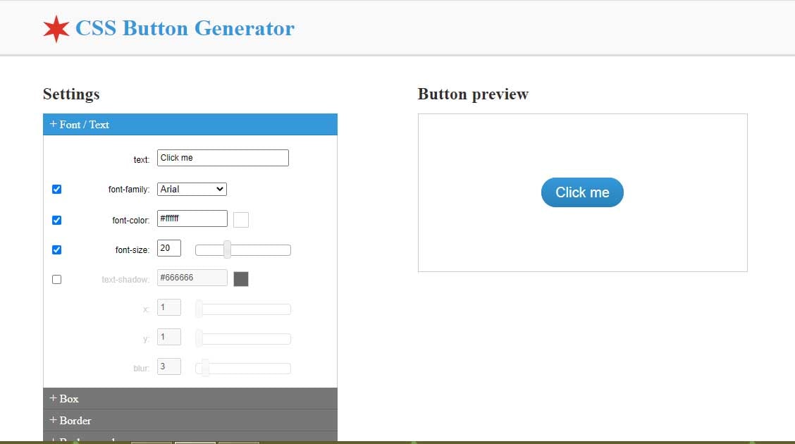Ejemplo de mejores herramientas para diseño web en 2022: CSS3 Button Generator