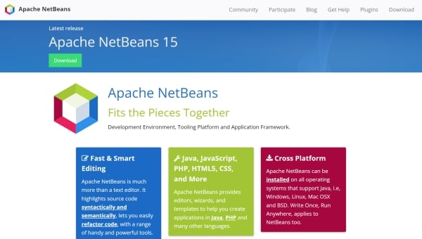 lista de los mejores editores HTML: Apache NetBeans